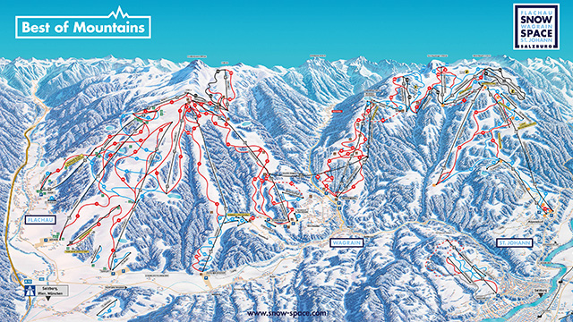 Salzburger Sportwelt Piste Map